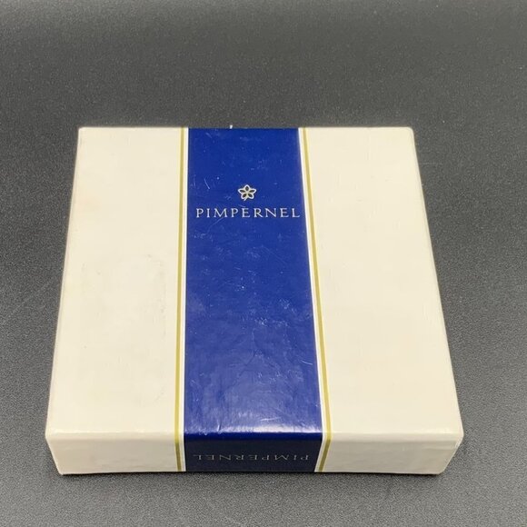 Set of 6 Pimpernel Coasters Made in England Flemish Flowers Cork Backed Org Box - Picture 2 of 5